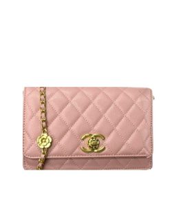 Chanel Wallet With Strap Pink 19Cm