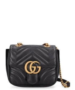 Gucci Gg Marmont Mini Shoulder Bag Black 18Cm ‎739682 Aabzc 6832