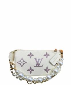 Alternative view of Louis Vuitton Pochette Accessoires With Pearl Chain White 20Cm