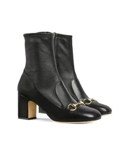 Gucci Women Horsebit Ankle Bootie ‎Black 794334 Aadp3 1000