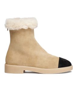 Alternative view of Chanel Suede Ankle Boots Beige G45941 B17918 Nz091
