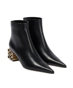 Alternative view of Loewe Anagram Leather Ankle Boots Black